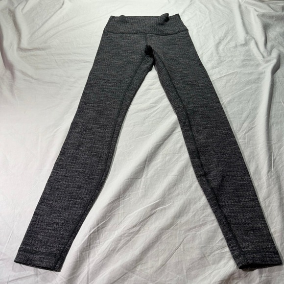 Lululemon Wunder Under High Rise Gray Elastic‎ Waist Pull On Leggings Size 4 - Picture 1 of 8